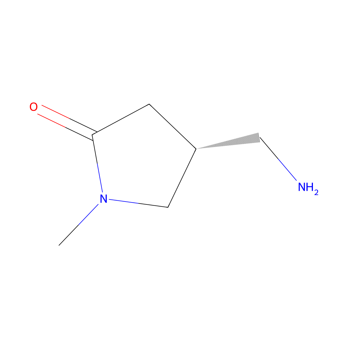 (4R)-4-(aminomethyl)-1-methylpyrrolidin-2-one molecular structure, CAS 2165833-85-0