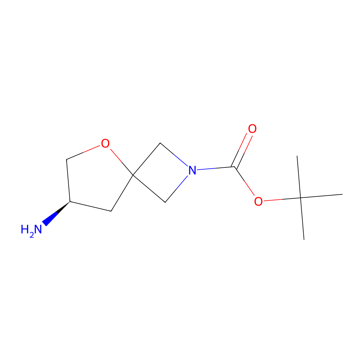 tert-Butyl (7R)-7-amino-5-oxa-2-azaspiro[3.4]octane-2-carboxylate molecular structure, CAS 2165837-31-8