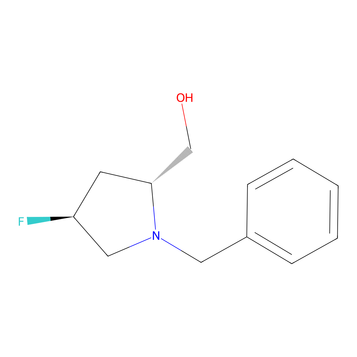 [(2R,4S)-1-benzyl-4-fluoropyrrolidin-2-yl]methanol molecular structure, CAS 2165843-22-9
