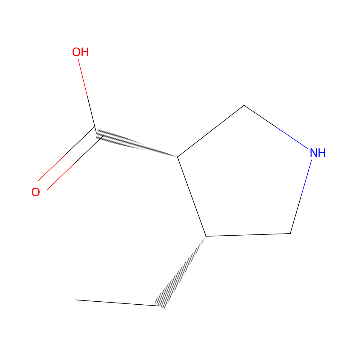 (3S,4R)-4-Ethylpyrrolidine-3-carboxylic acid molecular structure, CAS 2165847-01-6