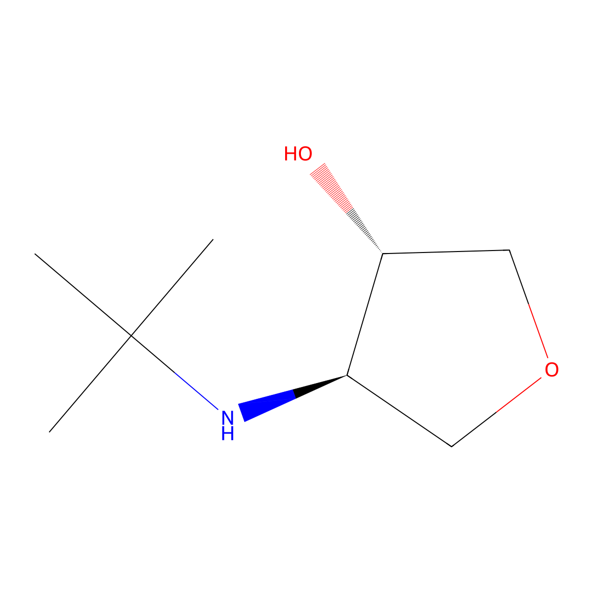 (3S,4R)-4-(tert-butylamino)oxolan-3-ol molecular structure, CAS 2165849-02-3