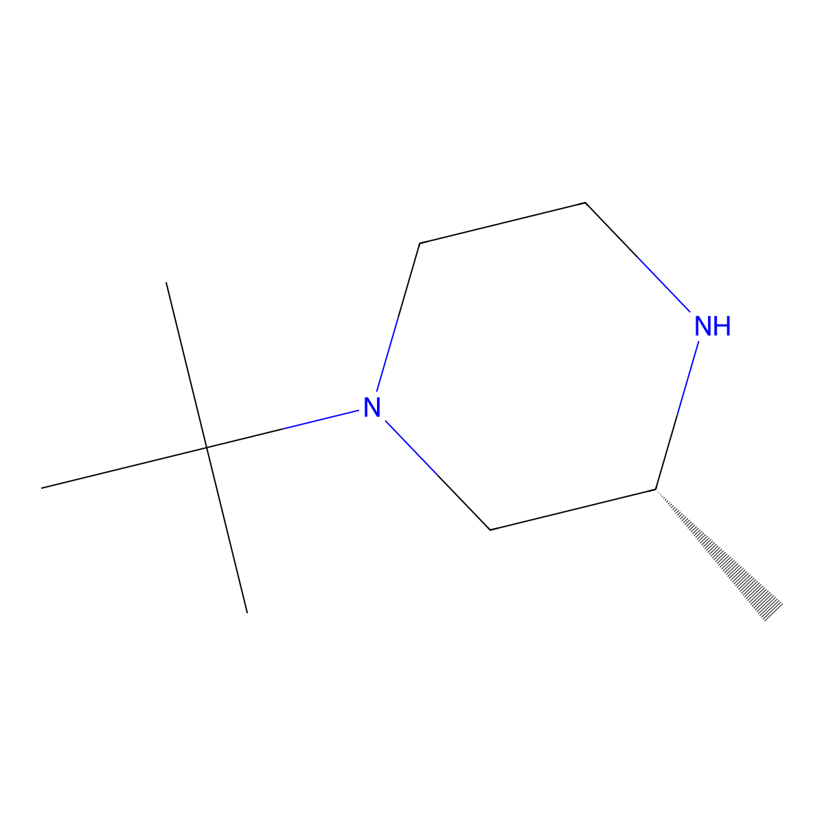 (3R)-1-tert-butyl-3-methyl-piperazine molecular structure, CAS 2165852-67-3