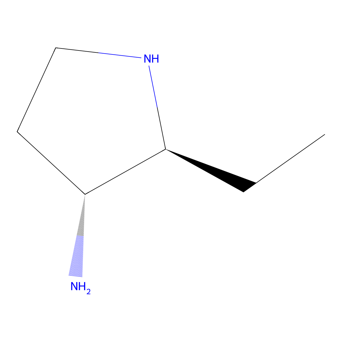 rac-(2R,3S)-2-ethylpyrrolidin-3-amine molecular structure, CAS 2165856-91-5