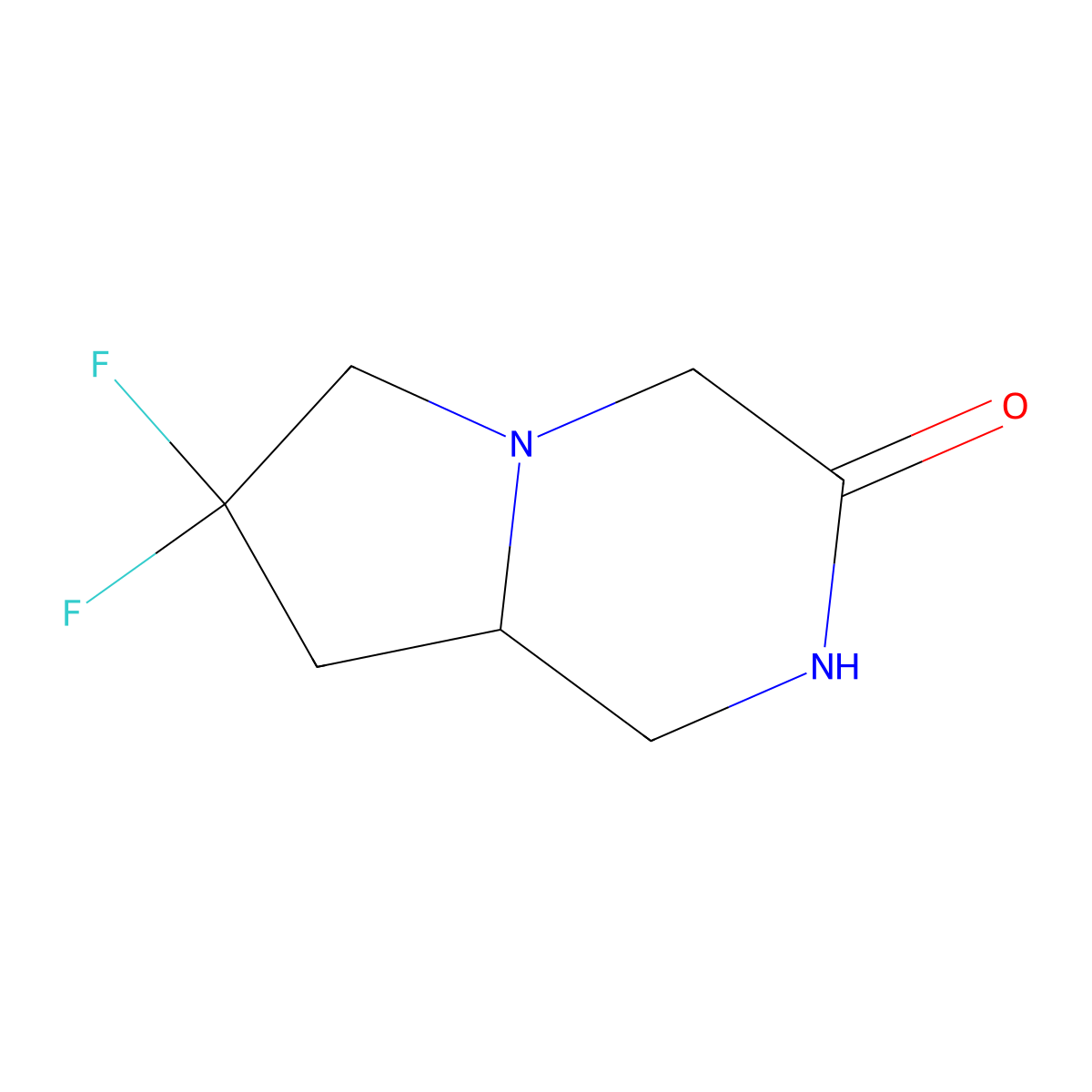 (S)-7,7-Difluorohexahydropyrrolo[1,2-a]pyrazin-3(4H)-one molecular structure, CAS 2165857-40-7