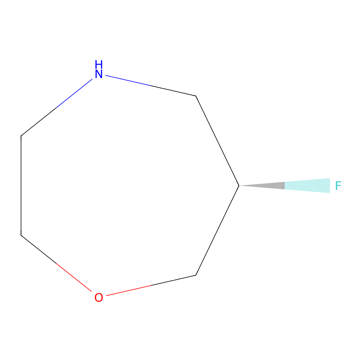 (S)-6-Fluoro-1,4-oxazepane molecular structure, CAS 2165866-30-6
