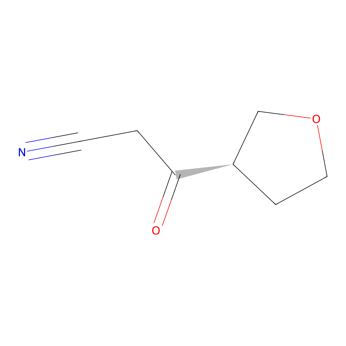 (S)-3-Oxo-3-(tetrahydrofuran-3-yl)propanenitrile molecular structure, CAS 2165868-98-2