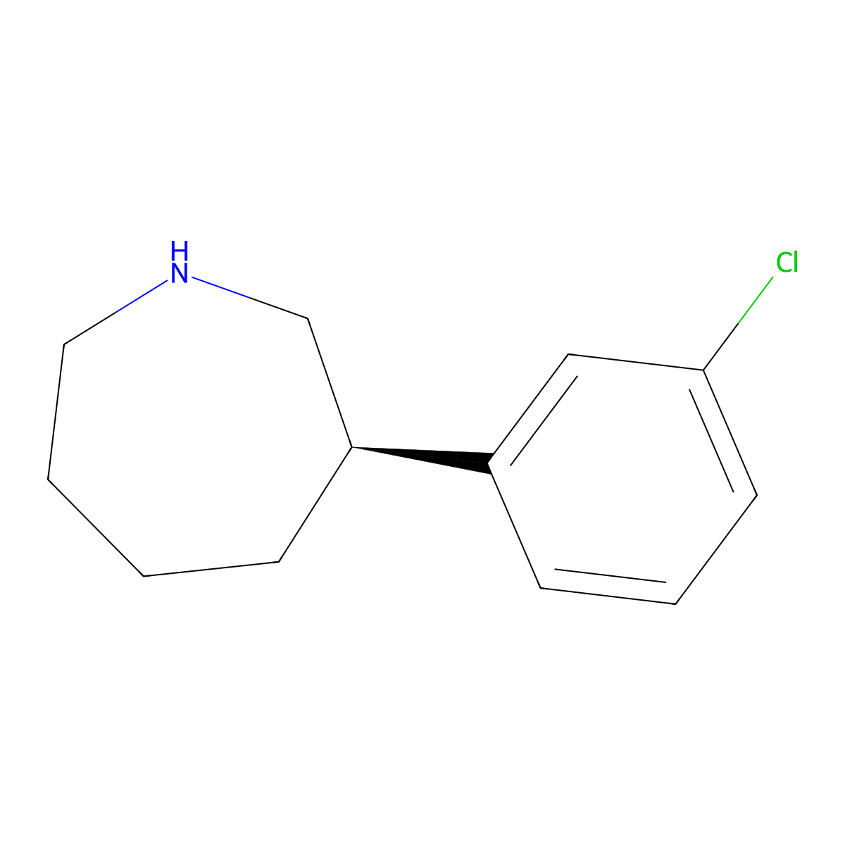 (R)-3-(3-chlorophenyl)azepane molecular structure, CAS 2165871-26-9
