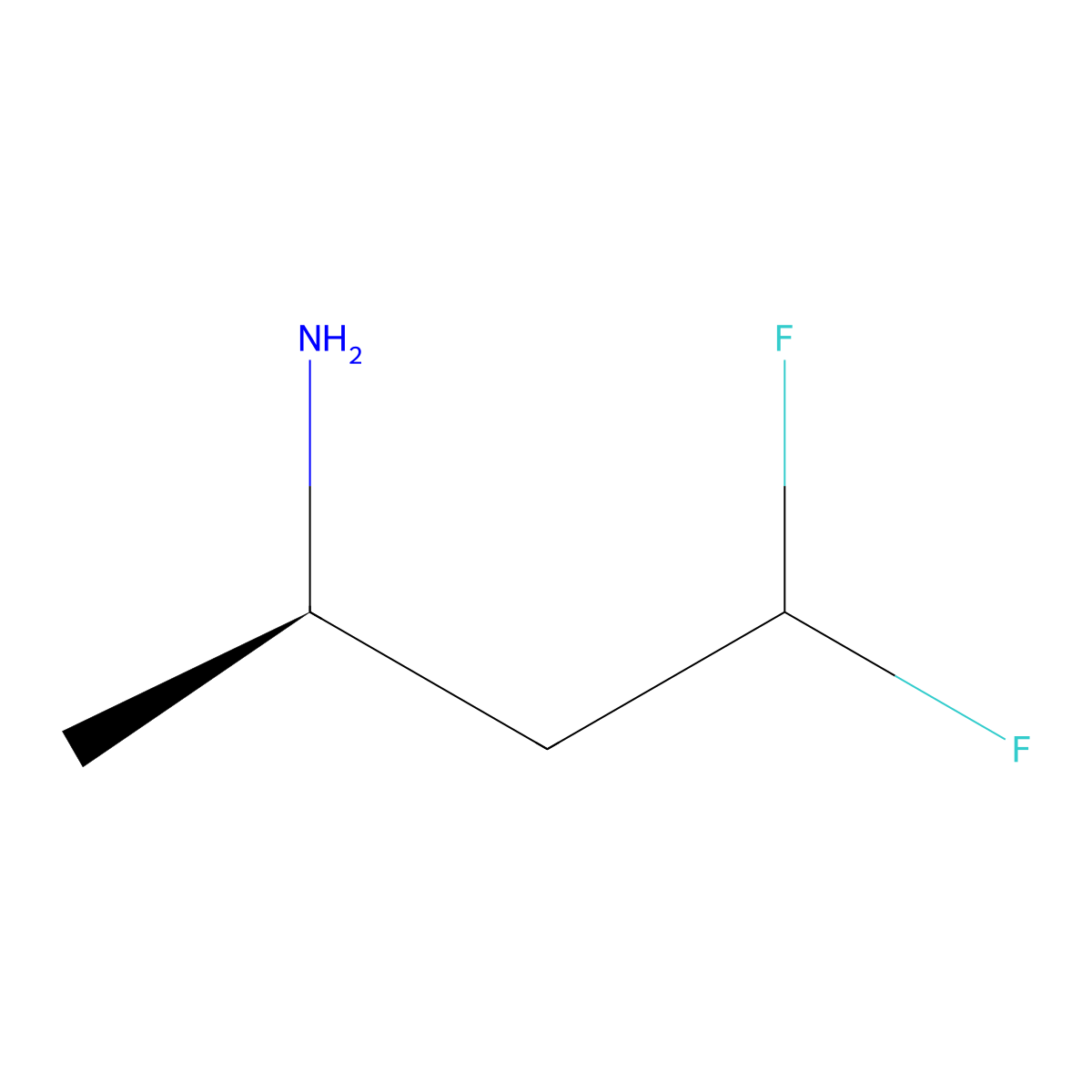 (2R)-4,4-difluorobutan-2-amine molecular structure, CAS 2165871-46-3
