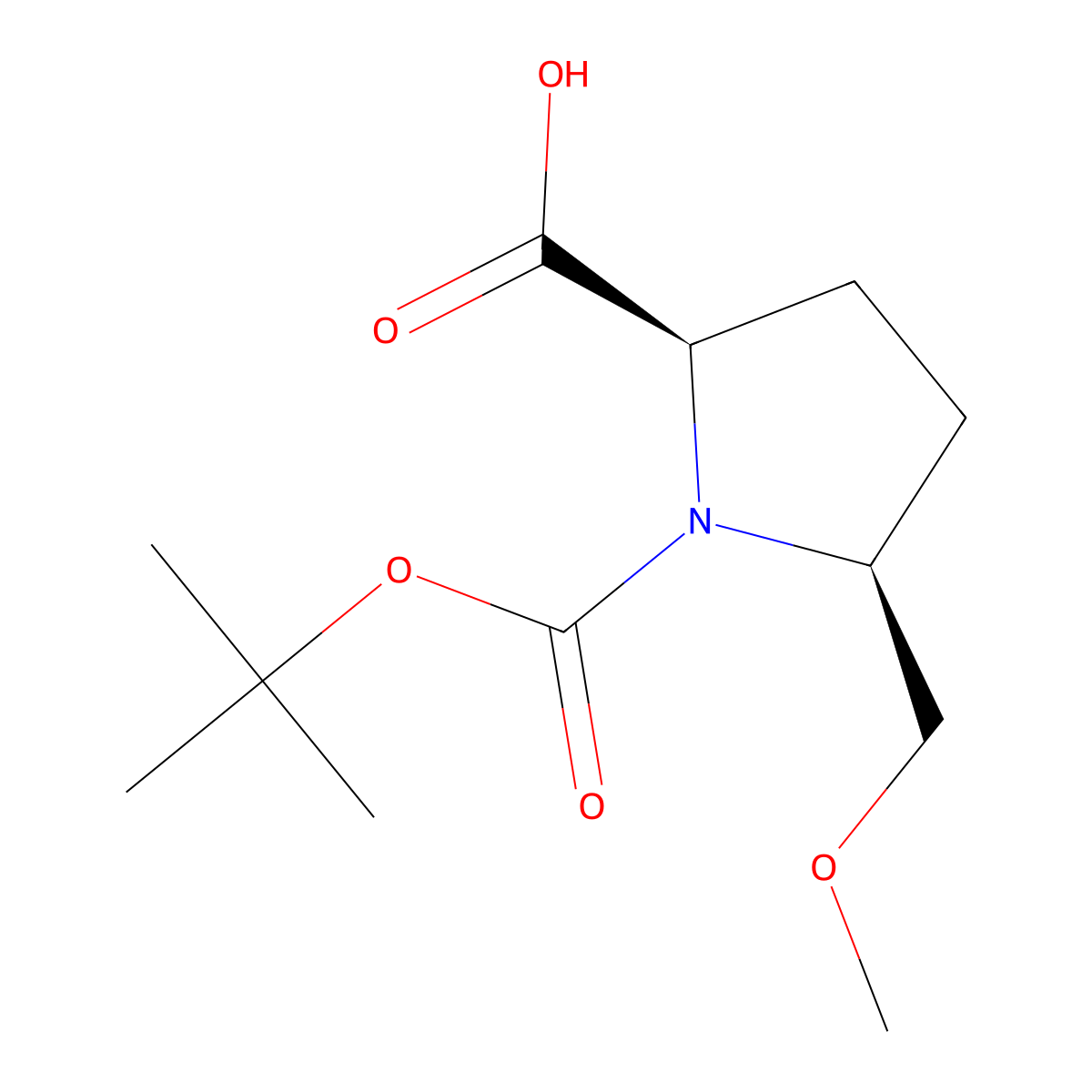 1-[(Tert-butoxy)carbonyl]-5-(methoxymethyl)pyrrolidine-2-carboxylic acid molecular structure, CAS 2165876-01-5