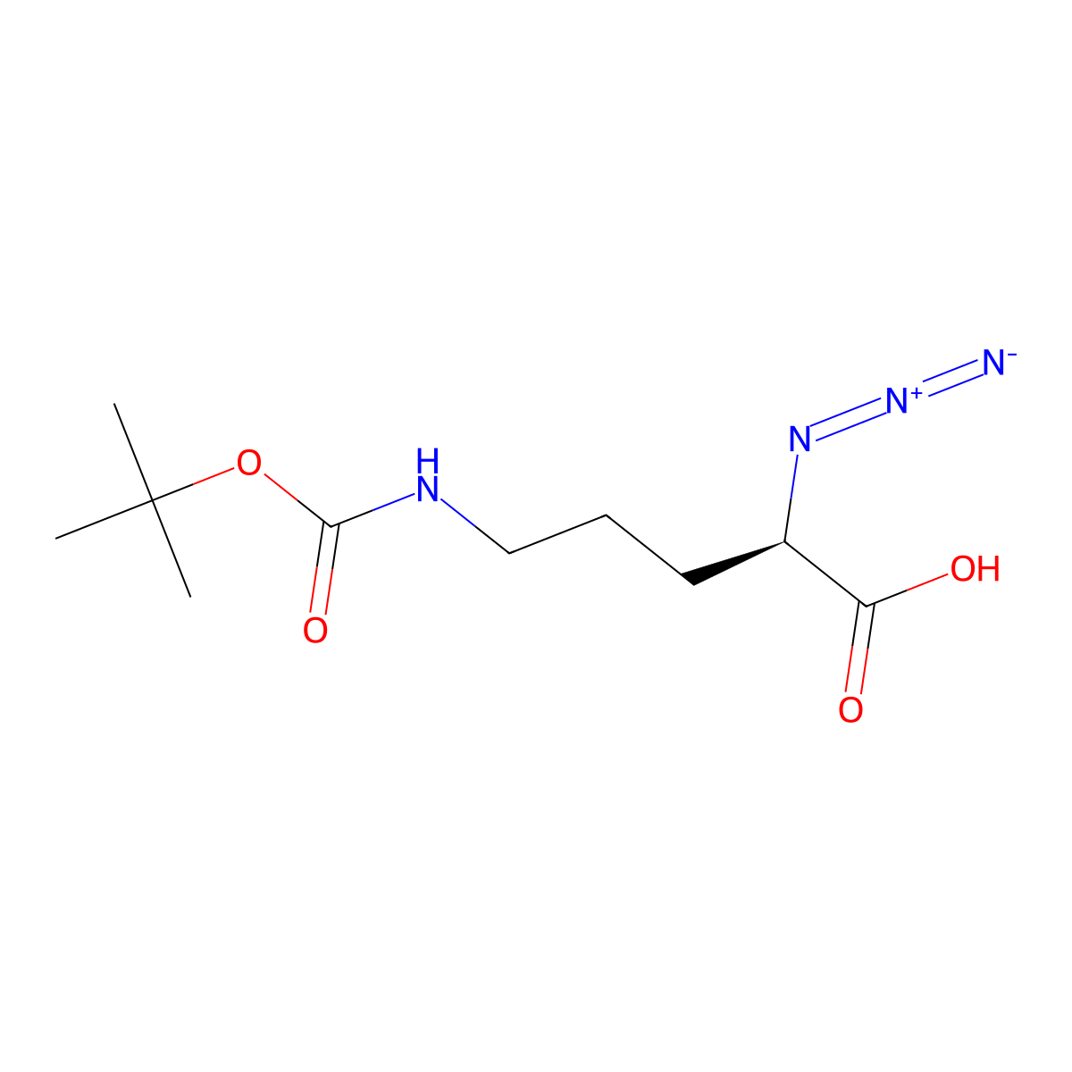 N3-D-Orn(Boc)-OH molecular structure, CAS 2165877-62-1