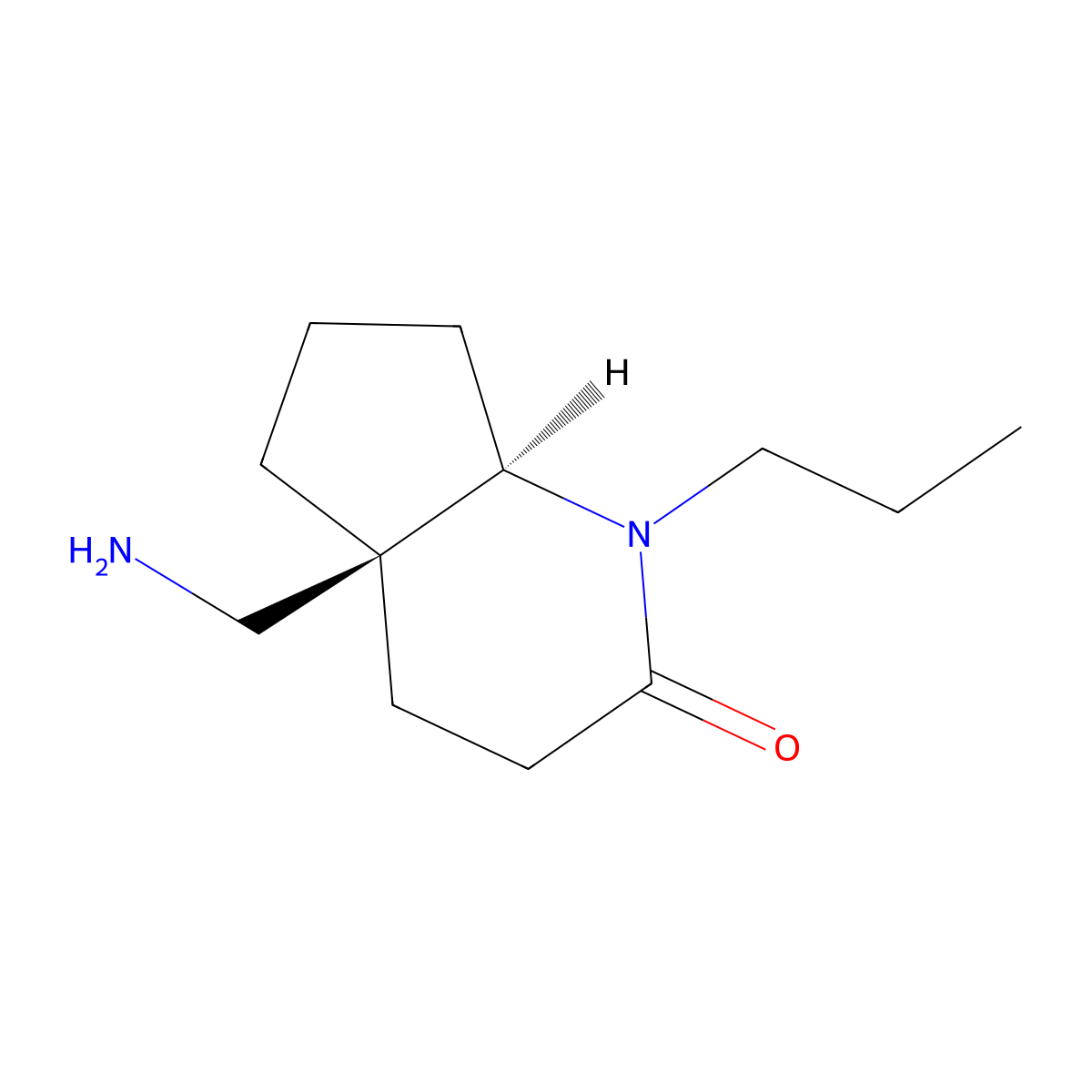 (4aS,7aR)-4a-(aminomethyl)-1-propyloctahydro-2H-cyclopenta[b]pyridin-2-one molecular structure, CAS 2165883-64-5