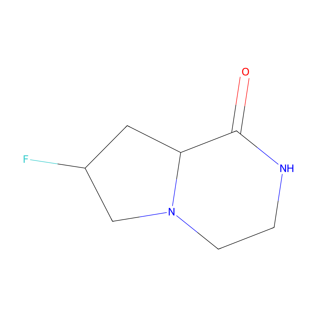 (7S,8aR)-7-Fluorohexahydropyrrolo[1,2-a]pyrazin-1(2H)-one molecular structure, CAS 2165884-21-7