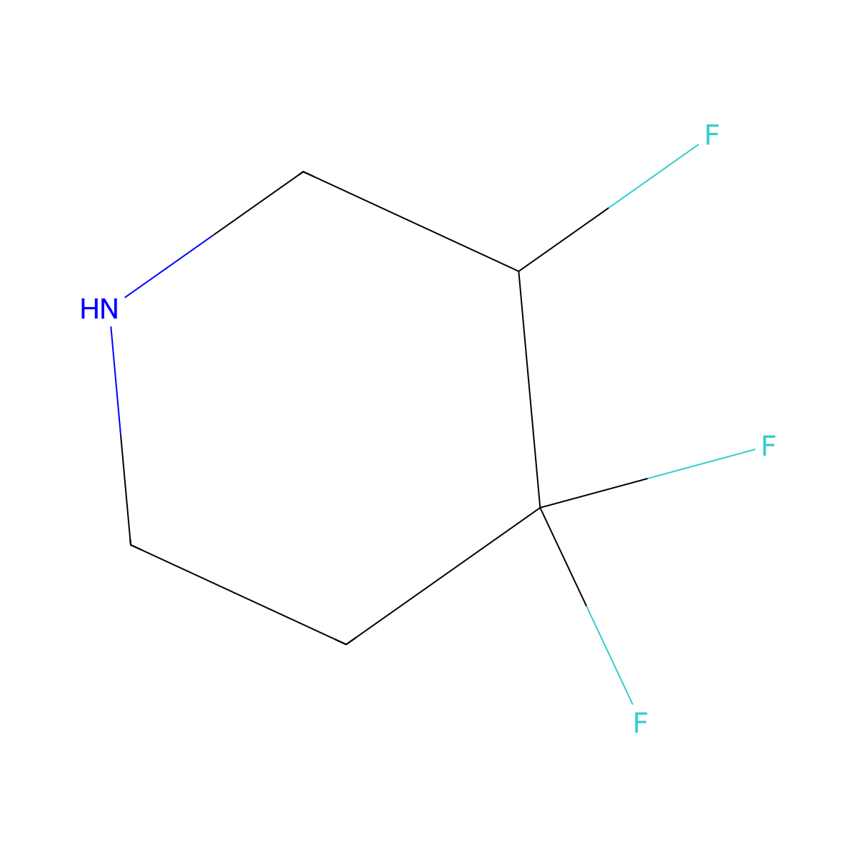 (R)-3,4,4-Trifluoropiperidine molecular structure, CAS 2165884-93-3