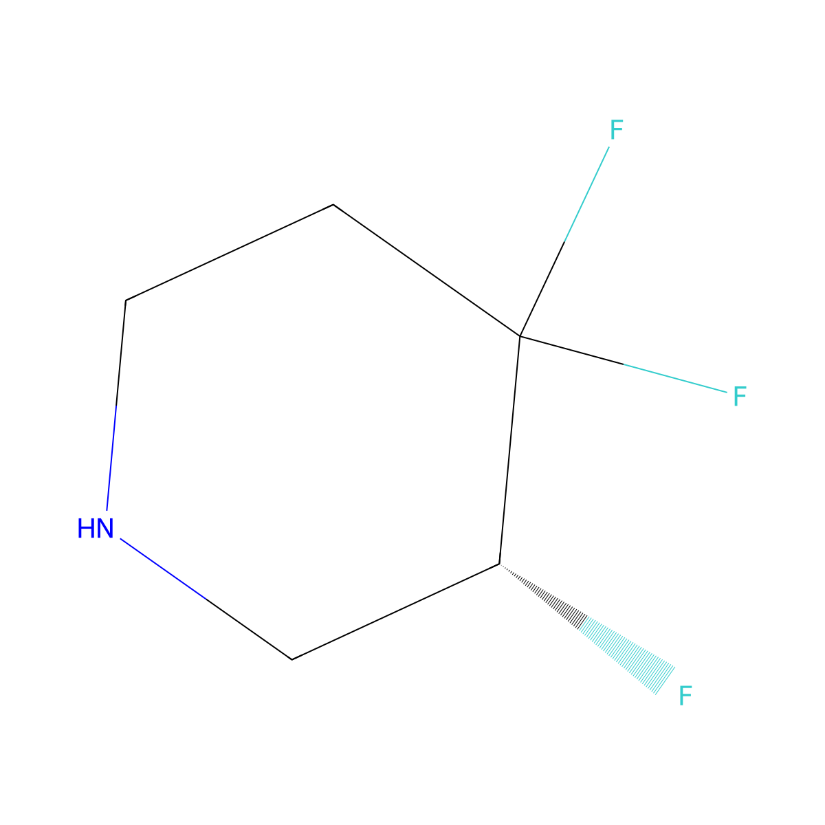 (R)-3,4,4-Trifluoropiperidine molecular structure, CAS 2165884-93-3