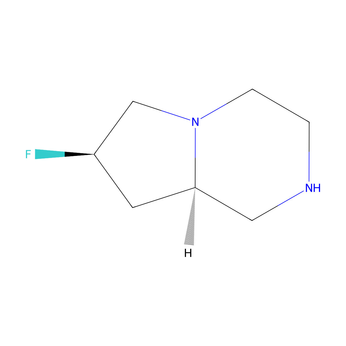 (7R,8aR)-7-Fluorooctahydropyrrolo[1,2-a]pyrazine molecular structure, CAS 2165888-46-8