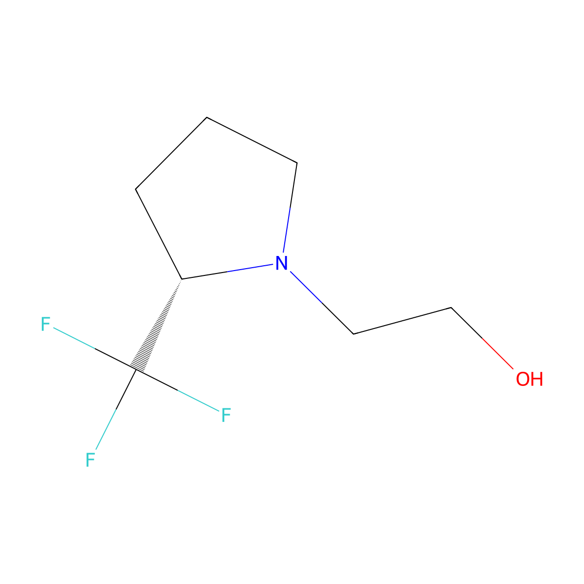 2-[(2S)-2-(trifluoromethyl)pyrrolidin-1-yl]ethan-1-ol molecular structure, CAS 2165892-54-4