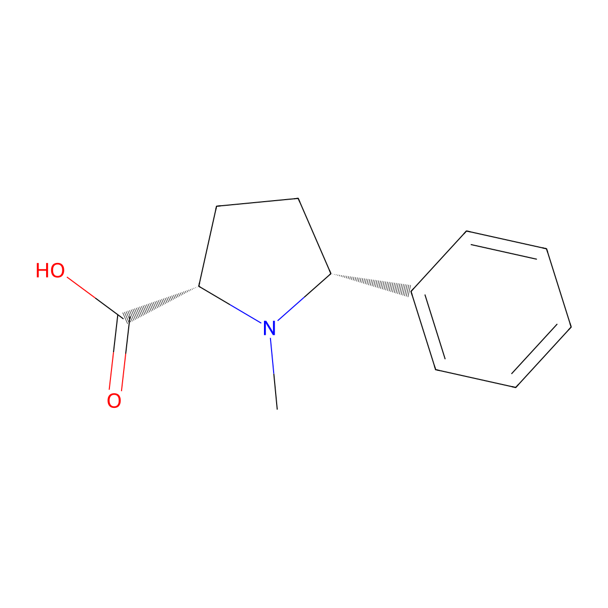(2S,5R)-1-Methyl-5-phenylpyrrolidine-2-carboxylic acid molecular structure, CAS 2165894-95-9