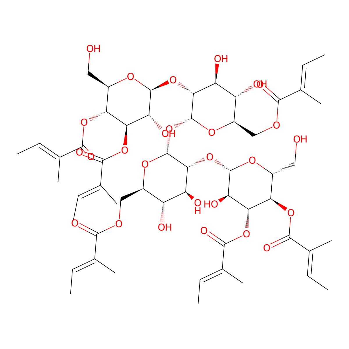 Actinotetraose hexatiglate molecular structure, CAS 216590-44-2