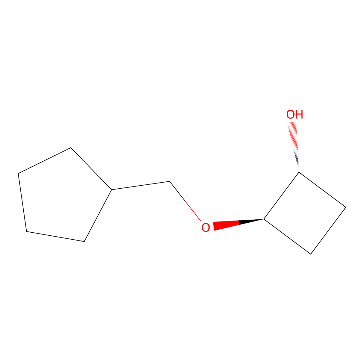 (1R,2R)-2-(cyclopentylmethoxy)cyclobutan-1-ol molecular structure, CAS 2165900-92-3