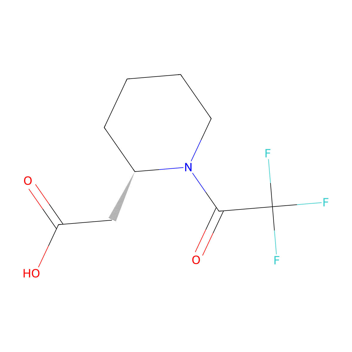 2-[(2S)-1-(trifluoroacetyl)piperidin-2-yl]acetic acid molecular structure, CAS 2165903-33-1