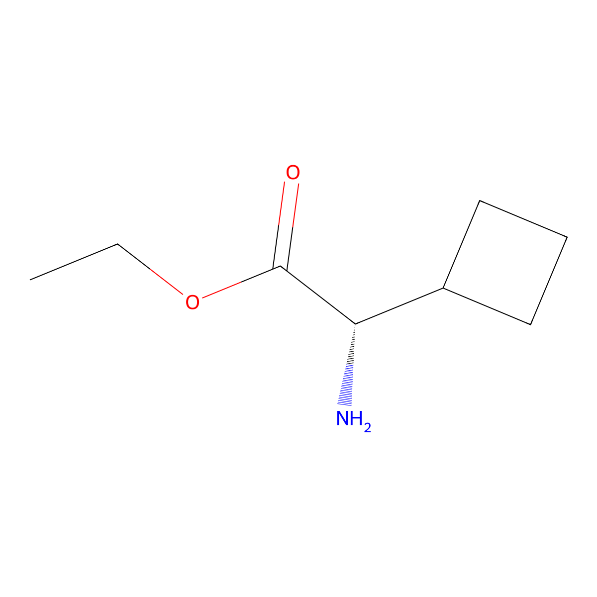 (S)-Ethyl 2-amino-2-cyclobutylacetate molecular structure, CAS 2165906-52-3