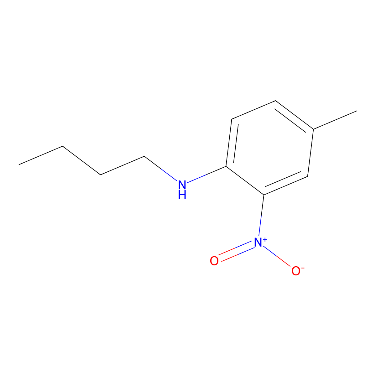N-butyl-4-methyl-2-nitroaniline molecular structure, CAS 216591-86-5