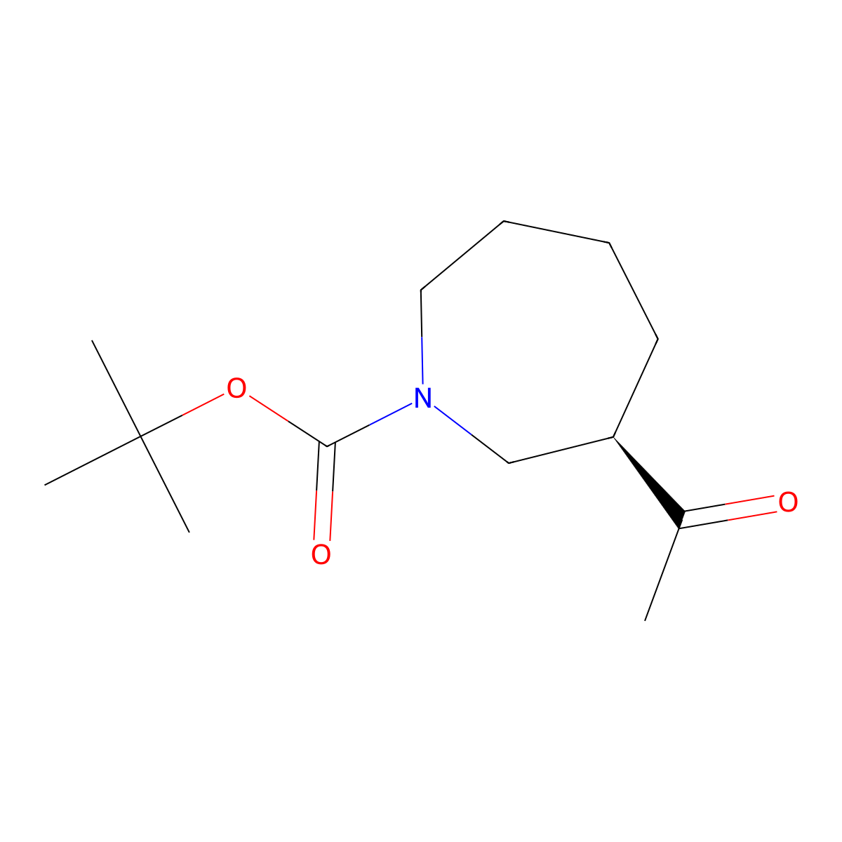 tert-Butyl (R)-3-acetylazepane-1-carboxylate molecular structure, CAS 2165910-74-5