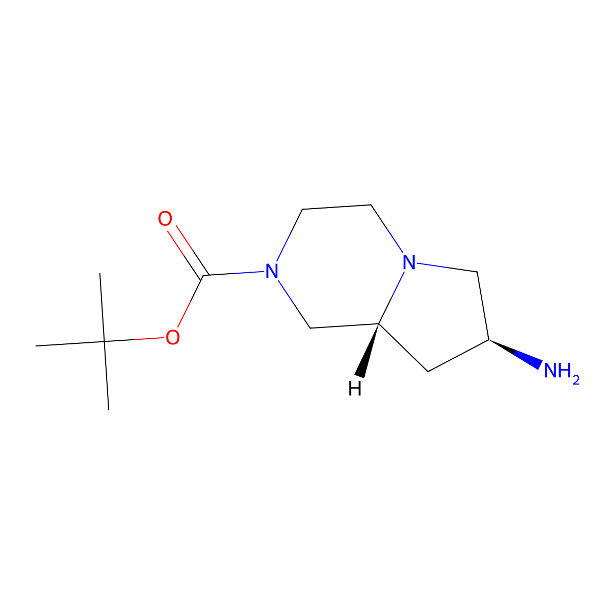 tert-Butyl (7S,8aR)-7-aminohexahydropyrrolo[1,2-a]pyrazine-2(1H)-carboxylate molecular structure, CAS 2165916-39-0