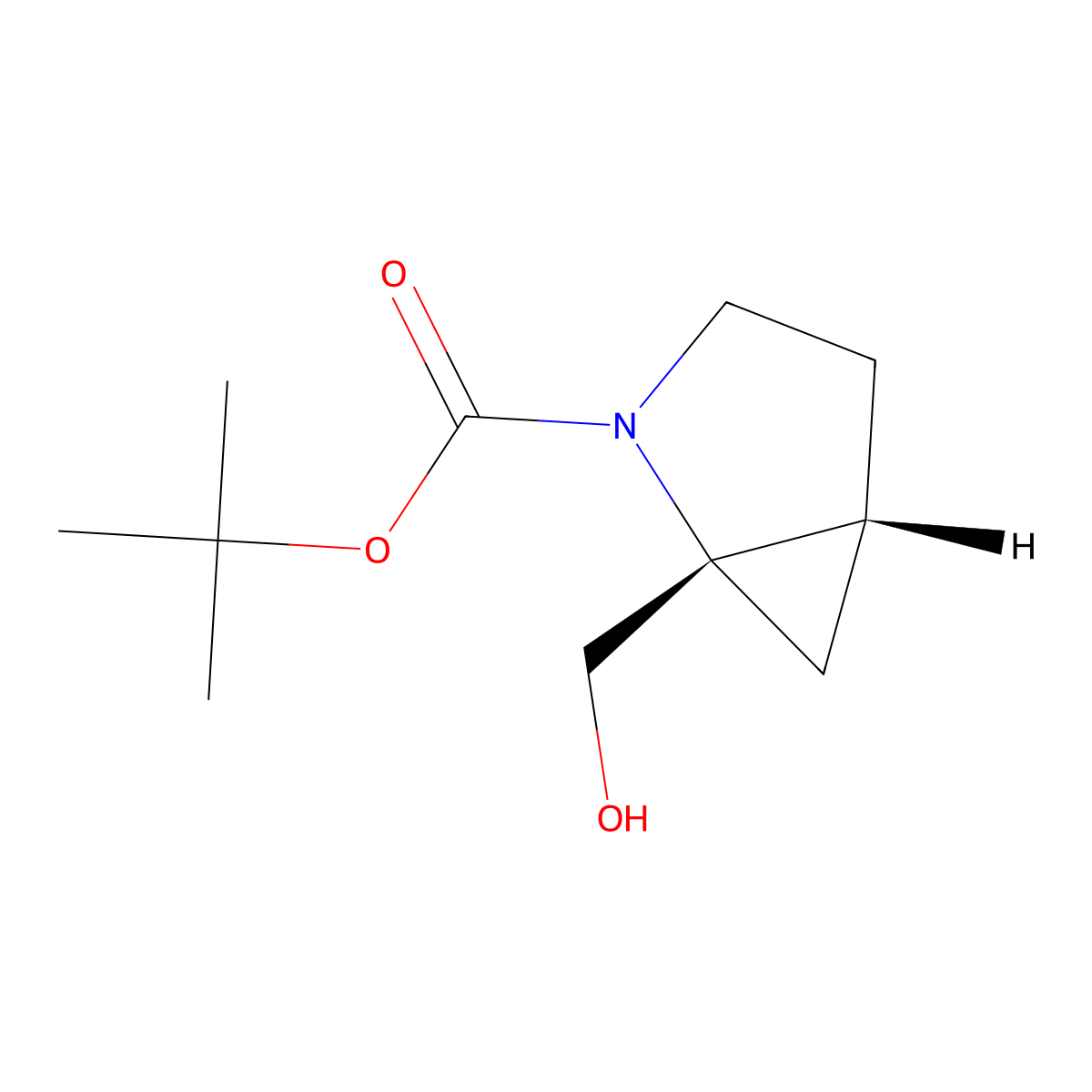 tert-Butyl (1S,5R)-1-(hydroxymethyl)-2-azabicyclo[3.1.0]hexane-2-carboxylate molecular structure, CAS 2165918-09-0