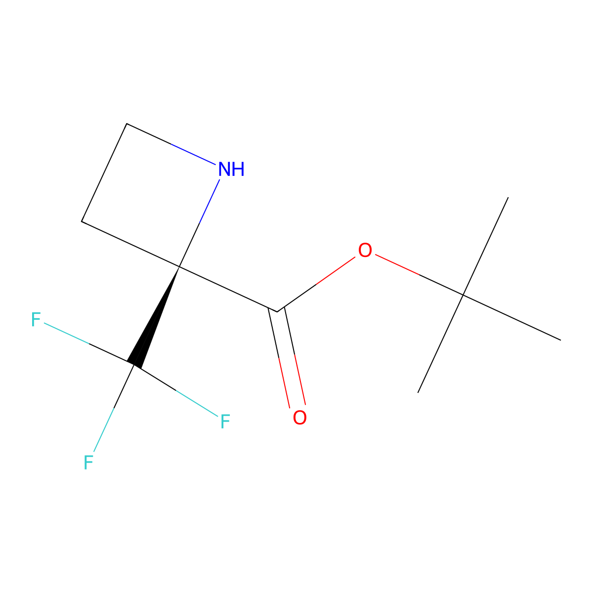 tert-butyl (2S)-2-(trifluoromethyl)azetidine-2-carboxylate molecular structure, CAS 2165922-41-6