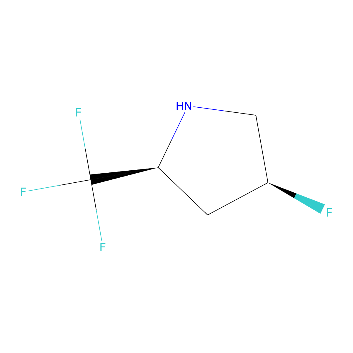 (2S,4S)-4-fluoro-2-(trifluoromethyl)pyrrolidine molecular structure, CAS 2165923-42-0