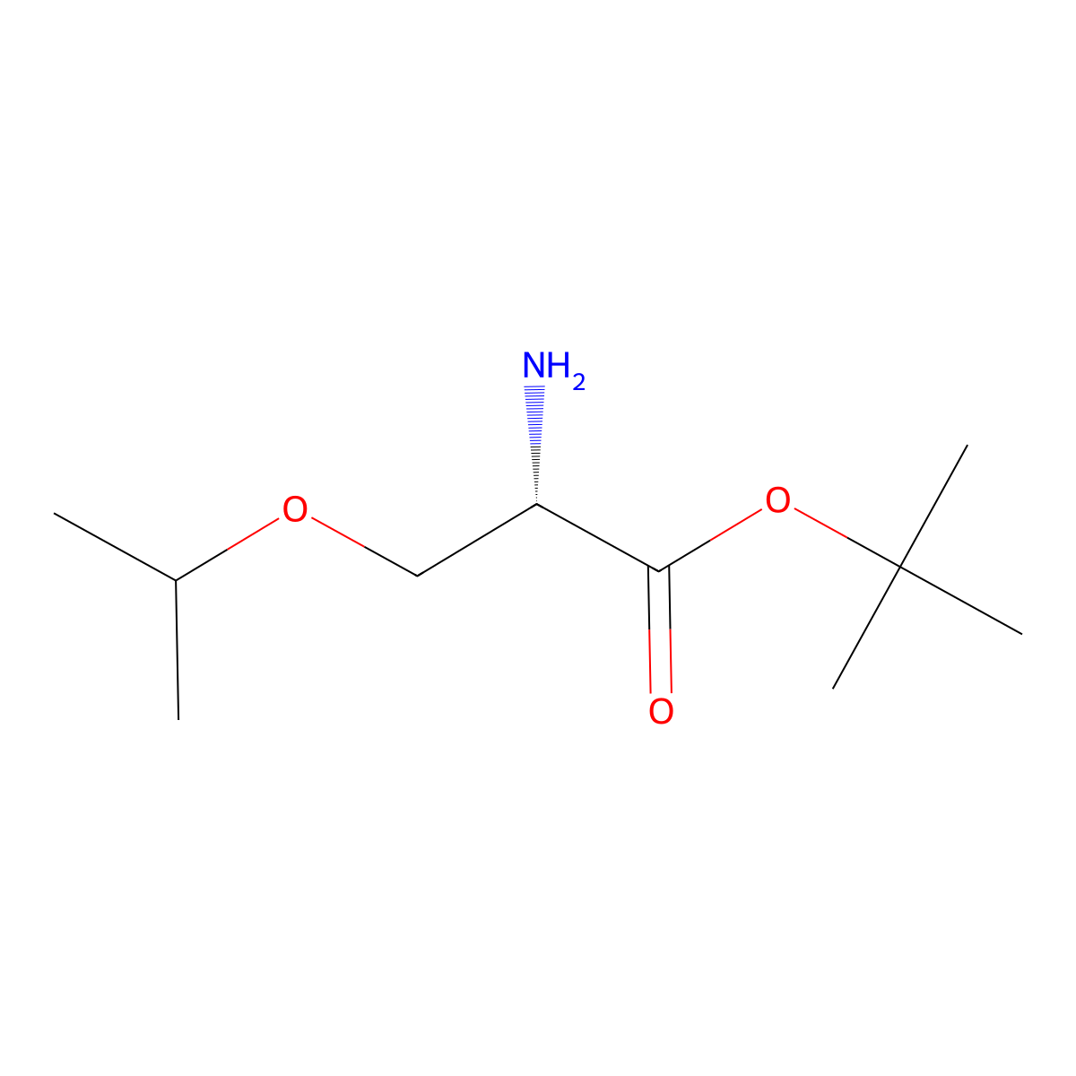 tert-butyl (2S)-2-amino-3-(propan-2-yloxy)propanoate molecular structure, CAS 2165929-17-7