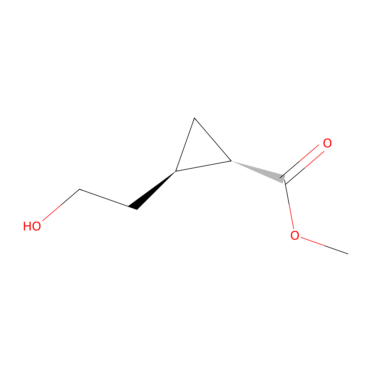 (1S,2R)-Methyl 2-(2-hydroxyethyl)cyclopropanecarboxylate molecular structure, CAS 2165933-01-5