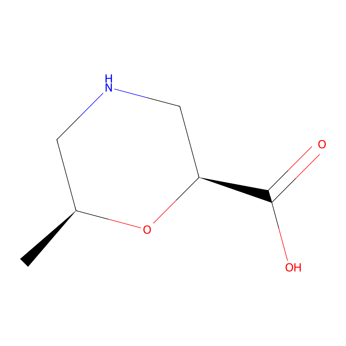(2S,6S)-6-Methylmorpholine-2-carboxylic acid molecular structure, CAS 2165933-94-6