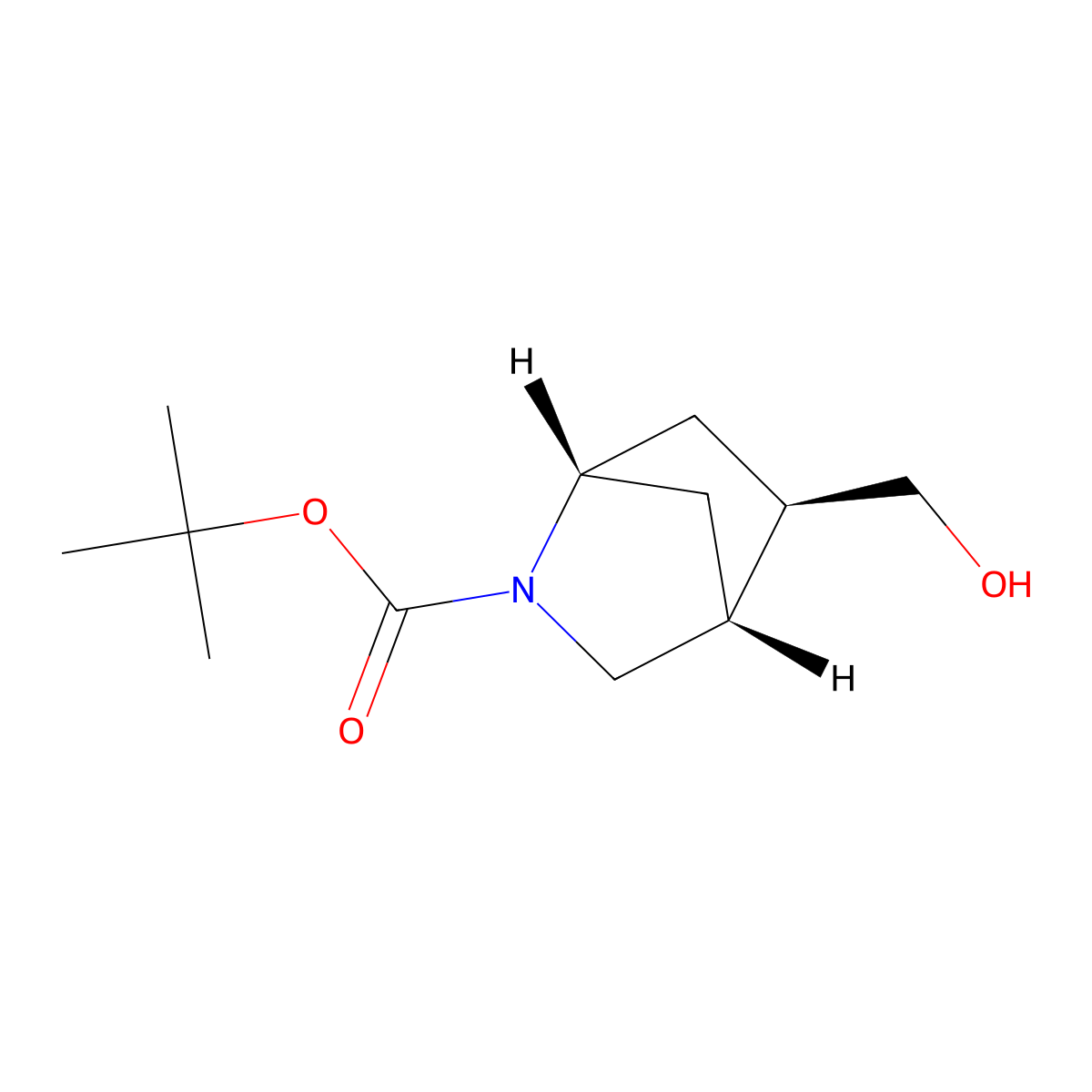 tert-butyl (1S,4R,5R)-5-(hydroxymethyl)-2-azabicyclo[2.2.1]heptane-2-carboxylate molecular structure, CAS 2165939-46-6