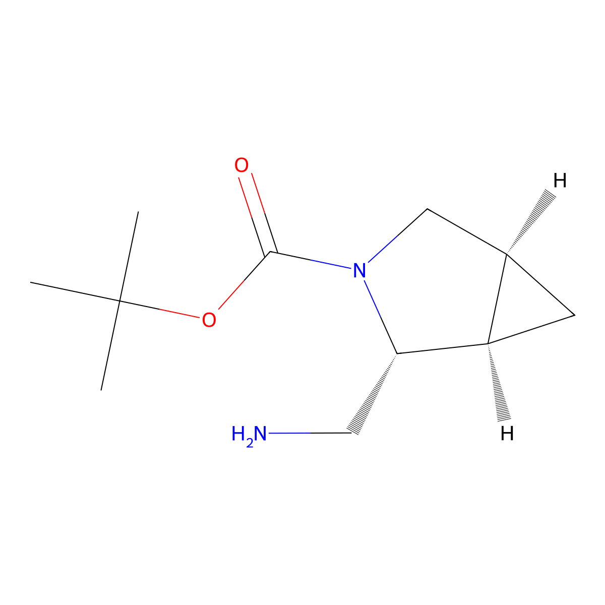 tert-Butyl (1R,2R,5S)-2-(aminomethyl)-3-azabicyclo[3.1.0]hexane-3-carboxylate molecular structure, CAS 2165941-41-1
