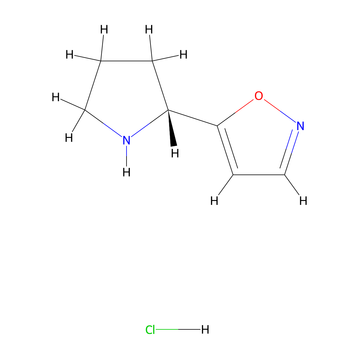 (R)-5-(pyrrolidin-2-yl)isoxazole hydrochloride molecular structure, CAS 2165947-18-0
