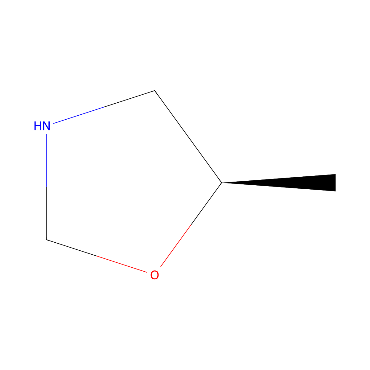 (5R)-5-Methyl-1,3-oxazolidine molecular structure, CAS 2165947-51-1