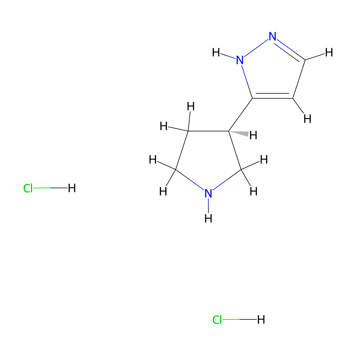 (R)-5-(pyrrolidin-3-yl)-1H-pyrazole dihydrochloride molecular structure, CAS 2165951-53-9