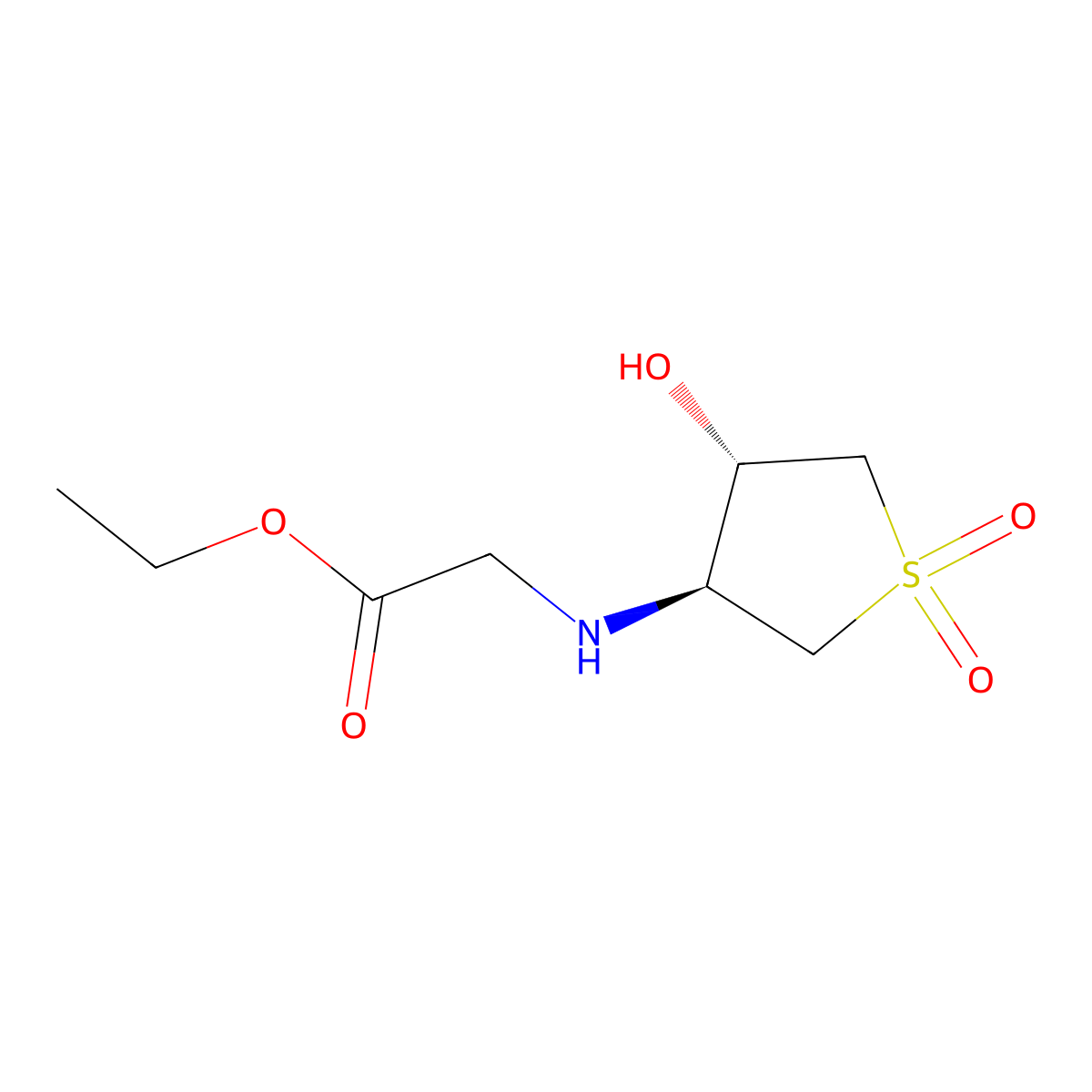 rac-ethyl 2-{[(3R,4R)-4-hydroxy-1,1-dioxo-1lambda6-thiolan-3-yl]amino}acetate molecular structure, CAS 2165952-57-6