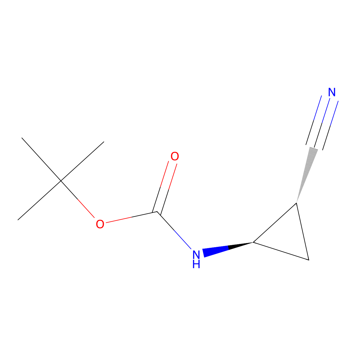 tert-Butyl ((1R,2R)-2-cyanocyclopropyl)carbamate molecular structure, CAS 2165955-87-1