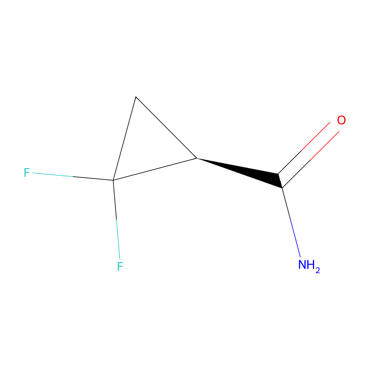 (1S)-2,2-Difluorocyclopropane-1-carboxamide molecular structure, CAS 2165956-38-5