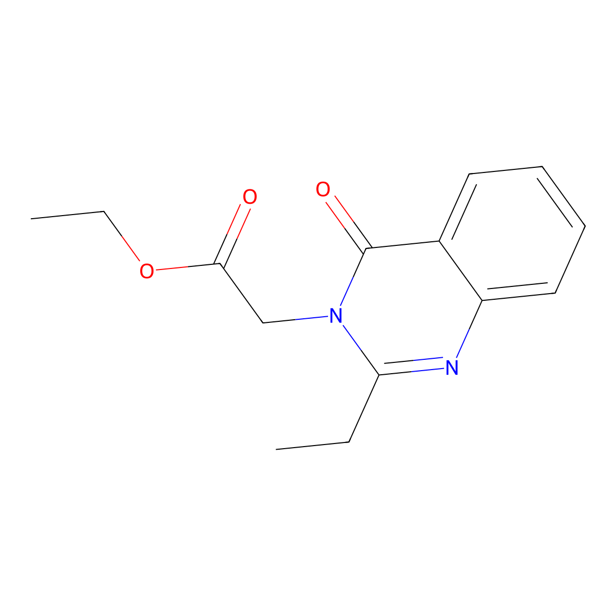 ethyl 2-[2-ethyl-4-oxo-3(4H)-quinazolinyl]acetate molecular structure, CAS 216596-59-7