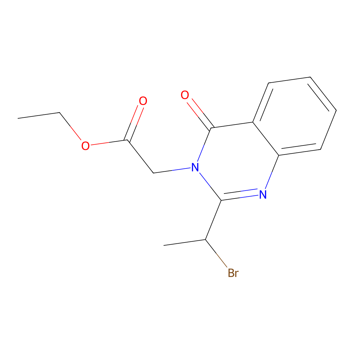 ethyl 2-[2-(1-bromoethyl)-4-oxo-3(4H)-quinazolinyl]acetate molecular structure, CAS 216596-60-0