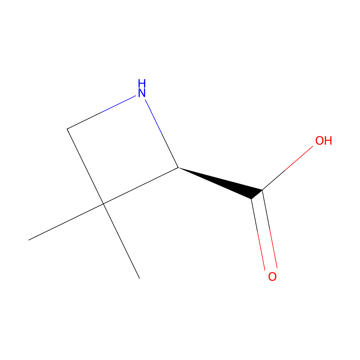 (2R)-3,3-dimethylazetidine-2-carboxylic acid molecular structure, CAS 2165961-80-6