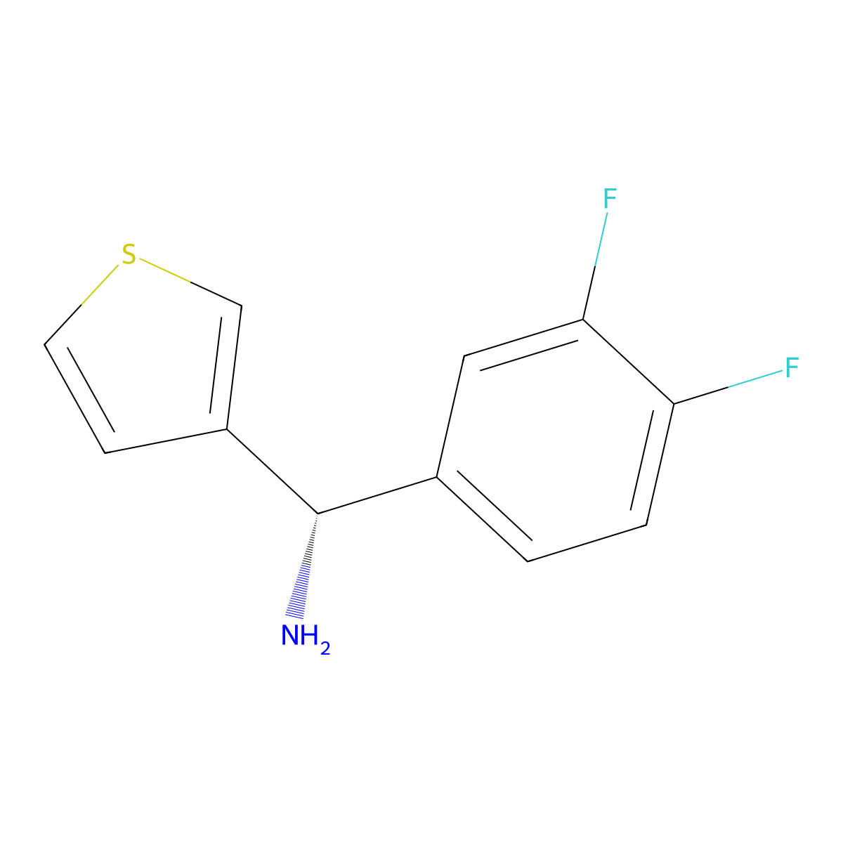 (S)-1-(3,4-Difluorophenyl)-1-(thiophen-3-yl)methanamine molecular structure, CAS 2165961-83-9