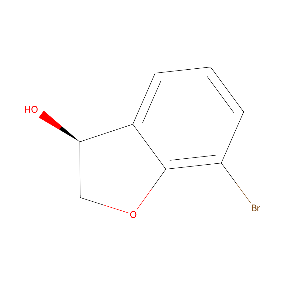 (3S)-7-bromo-2,3-dihydro-1-benzofuran-3-ol molecular structure, CAS 2165966-78-7