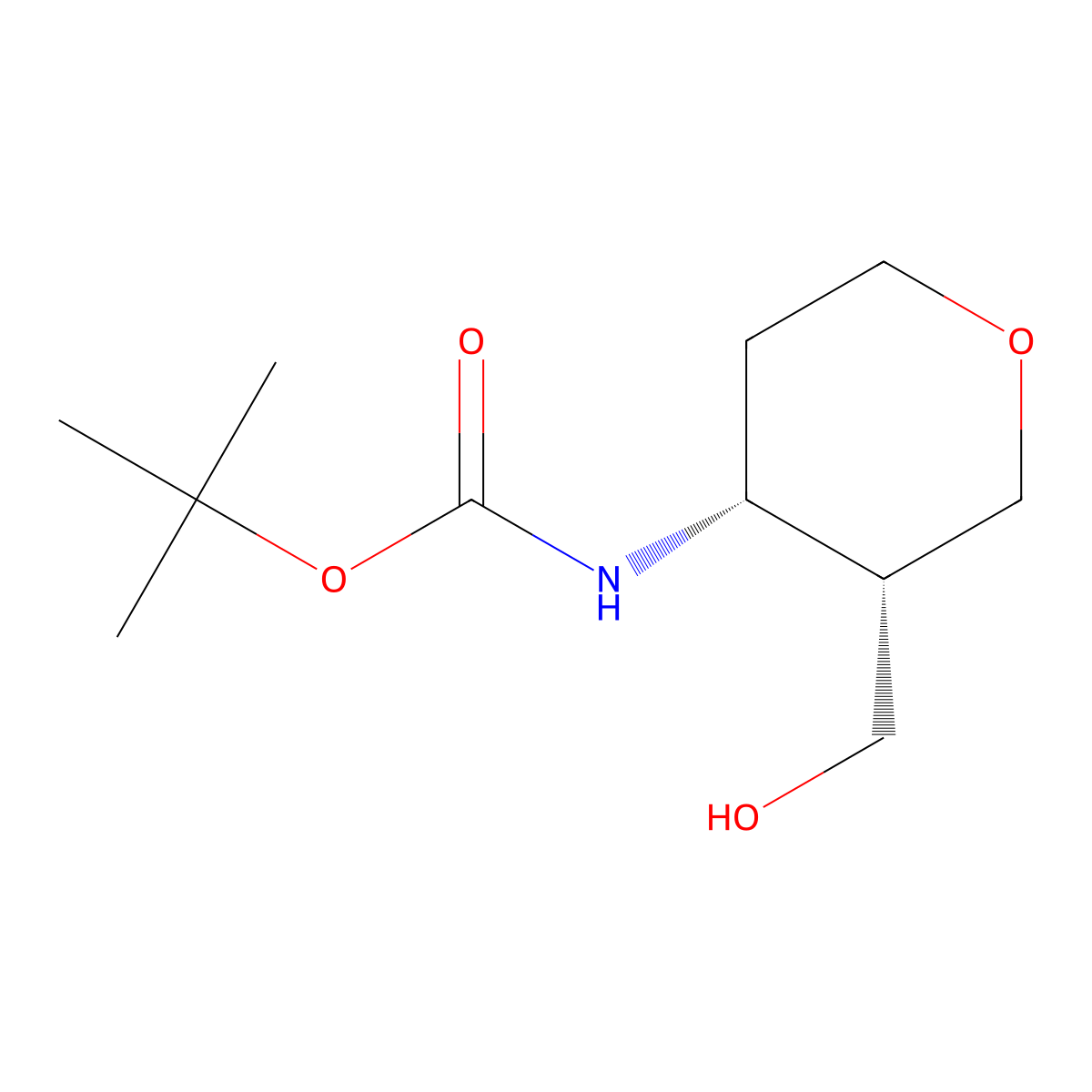 rac-tert-butyl N-[(3R,4S)-3-(hydroxymethyl)oxan-4-yl]carbamate molecular structure, CAS 2165968-38-5