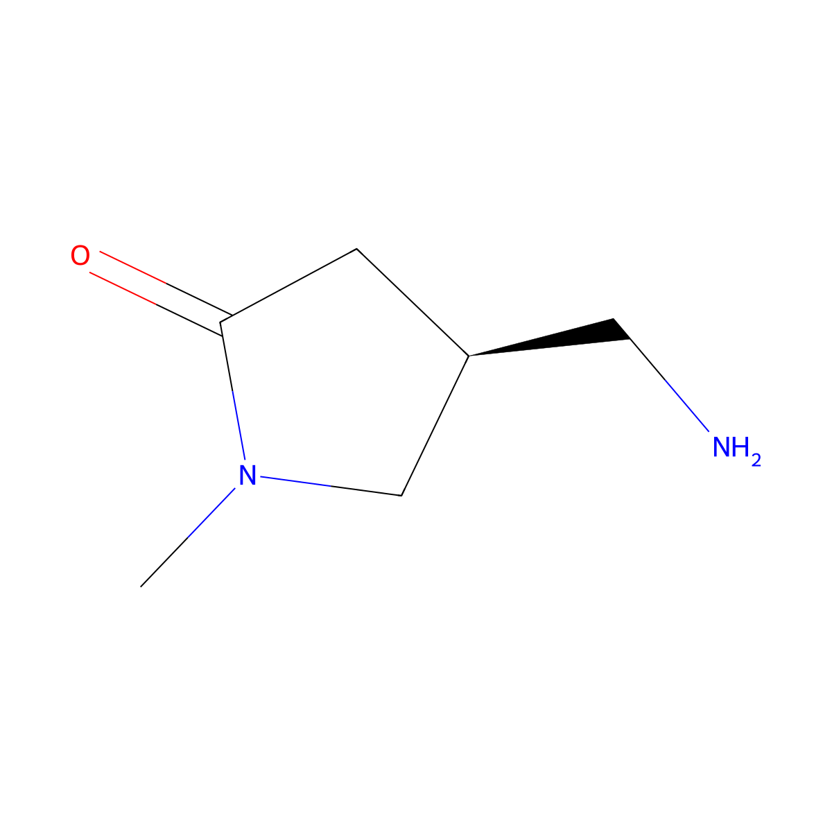 (S)-4-(Aminomethyl)-1-methylpyrrolidin-2-one molecular structure, CAS 2165968-43-2