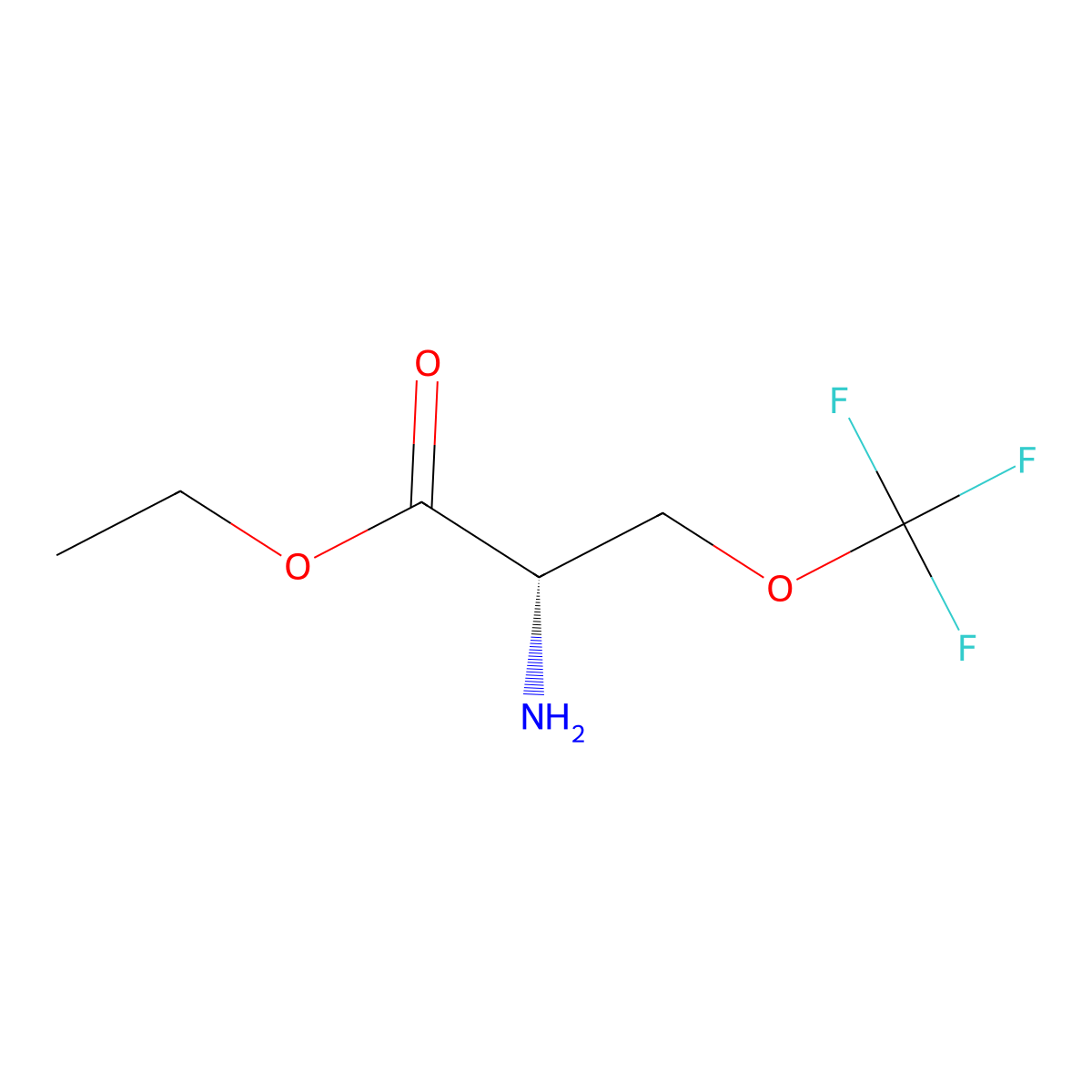 ethyl (2S)-2-amino-3-(trifluoromethoxy)propanoate molecular structure, CAS 2165987-19-7